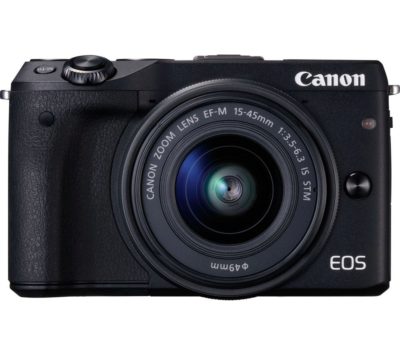 CANON  EOS M3 Compact System Camera with 15-45 mm f/3.5-6.3 Wide-angle Zoom Lens - Black